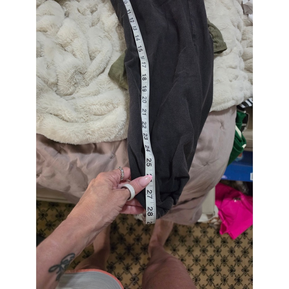 Free People FP Movement Sweatpants Faded Black Fleece Joggers Pockets High Rise - Picture 7 of 8